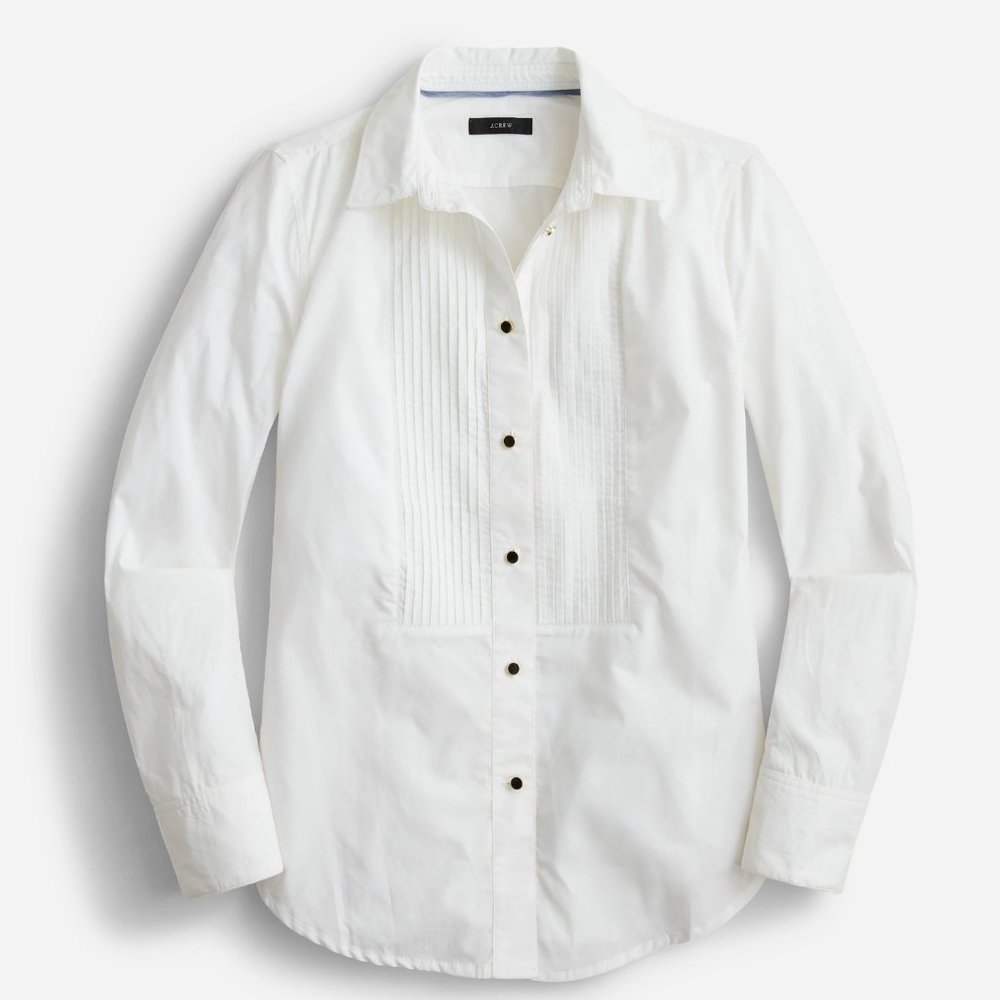 J.Crew Size 4 Sim-fit Cotton Poplin Tuxedo Shirt | NWT